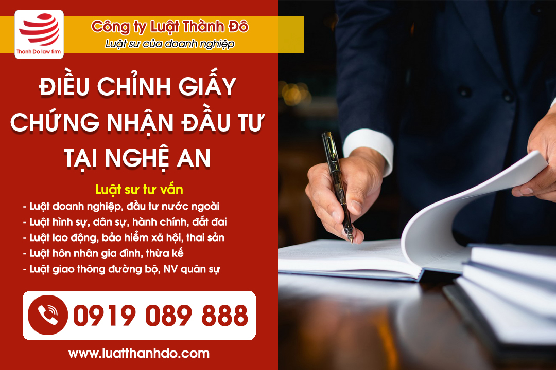 Điều chỉnh giấy chứng nhận đầu tư tại Nghệ An